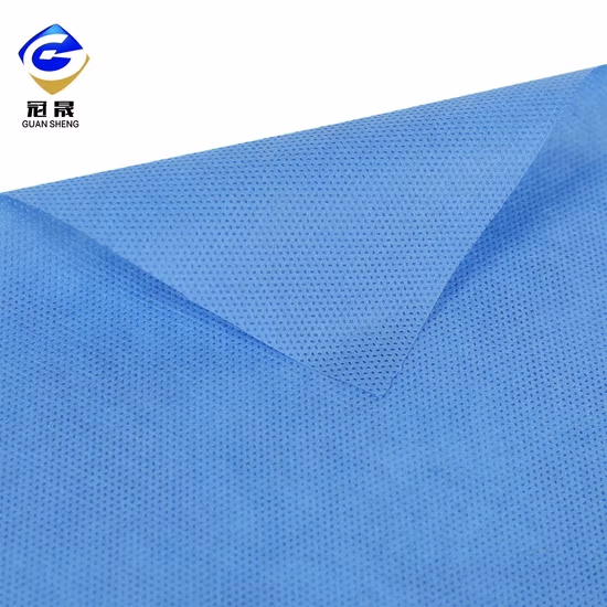 White/Blue 100% Polypropylene Spunbond Nonwoven Fabric SMS SSS