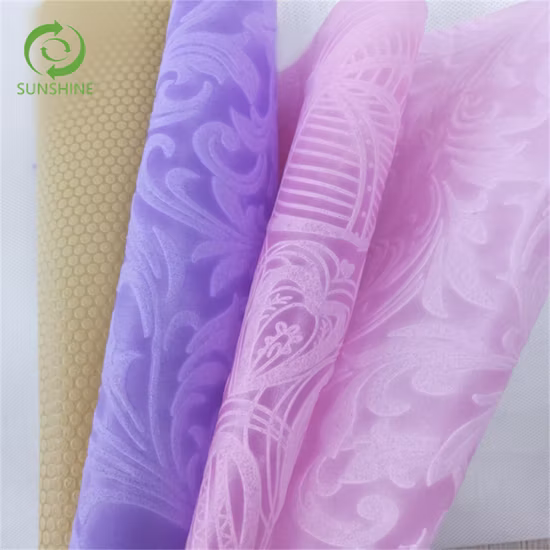 Colorful Embossed Polypropylene Spunbonded Nonwoven Fabric PP Nonwoven Embossed Fabric for Flower Wrapping Gift Packaging