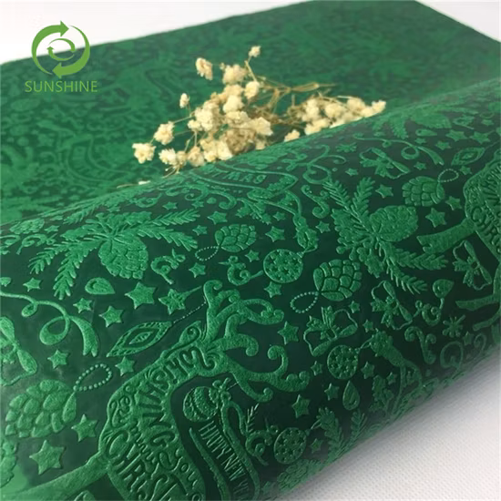 Colorful Embossed Polypropylene Spunbonded Nonwoven Fabric PP Nonwoven Embossed Fabric for Flower Wrapping Gift Packaging
